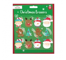 Christmas Character Erasers 12 Pack