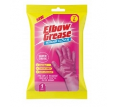 EG 1pk Pink Super Strong Rubber Gloves L