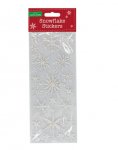 Silver Glitter Snowflake Stickers