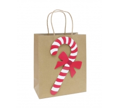 Kraft Giftbag 3D Candy Cane