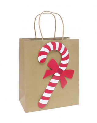 Kraft Giftbag 3D Candy Cane