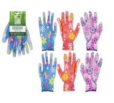 LADIES PATTERNED EXTRA GRIP GARDEN GLOVES