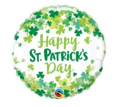 Qualatex 18" Round St Patrick'S Shamrock Confetti Balloon