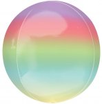 Ombre Rainbow Orbz Packaged 15" Foil Balloons