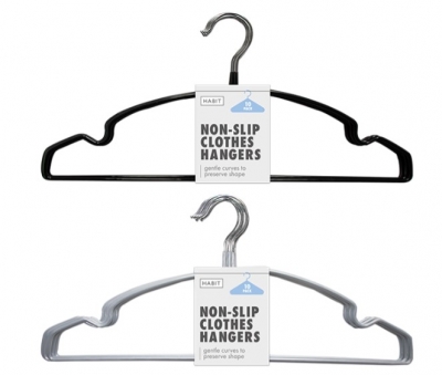 Non Slip Plastic Coated Hangers 10pk