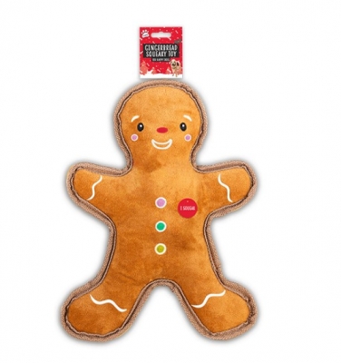 Christmas Pet Gingerbread Squeaky Toy