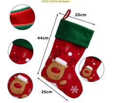 Deluxe Plush Red Green Top Penguin Stocking 40cm X 25cm