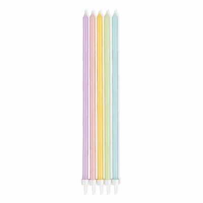 Pastel Skinny Candles 16cm 10pack