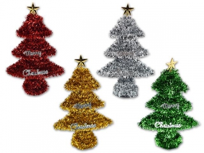 Christmas 8" Tinsel 3D Christmas Tree Tabletop