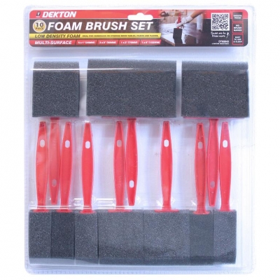 Dekton 10 Piece Foam Brush Set