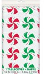 Xmas Peppermint Plastic Table Cover 54 x 84