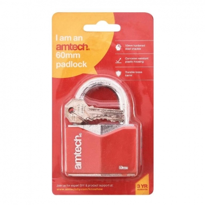 Amtech 60mm Rhombic Chrome Plated Iron Padlock