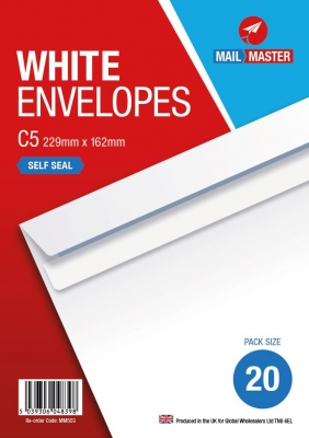 Mail Master C5 White Self Seal 20 Pack Envelope