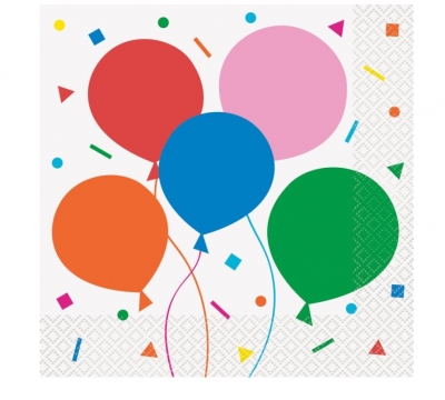 Colorful Balloons Lunch Napkins 16PC