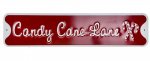 Candy Cane Lane Metal Sign 15 x 60cm