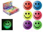 Light Up Happy Face Bouncy Ball 5.5cm 6 Assorted