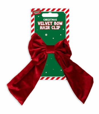 VELVET HAIR BOW CLIP