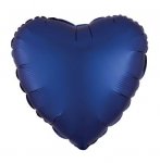 Amscan Silk Lustre Navy Blue Heart Standard Foil Balloons