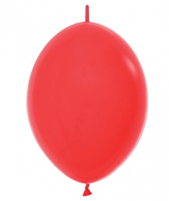 Fashion Colour Link-O-Loon Solid Red Latex Balloons 12" 50Pc