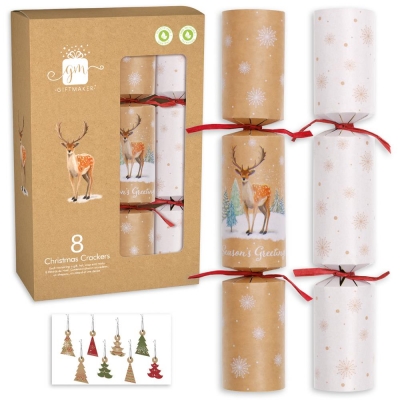 Christmas Crackers 12" x 8 Kraft Stag