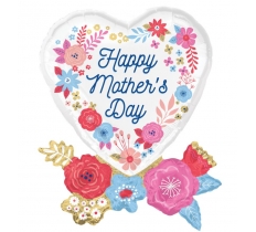 Mothers Day Artful Florals Supershape Foil Balloons