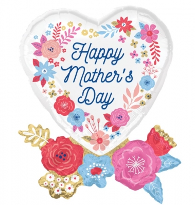 Mothers Day Artful Florals Supershape Foil Balloons