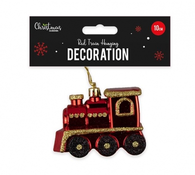 Red Train Hanging Decoration 10cm