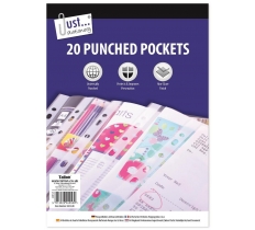 20 Clear Plastic Punched Pockets
