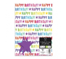 Happy Birthday 2 Gift Sheets and 2 Gift Tags
