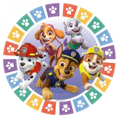 Paw Patrol 23cm Paper Plates 12 Pack