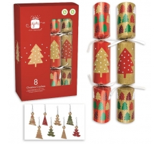 Christmas Crackers 12" X 8 Kraft Tree Effect