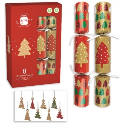 Christmas Crackers 12" X 8 Kraft Tree Effect