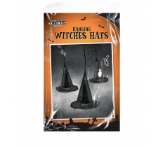 Hanging Witch Hat Decorations 20cm - 3pk