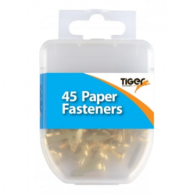 Tiger Essential 60 Paper Fasteners Brass