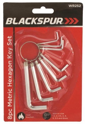 Blackspur 8Pc Hexagon Key Wrenches - mm ( Carded )