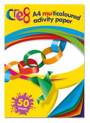 A4 Multi-coloured Activity Paper, 50 sheets