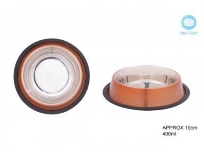 Copper Stainless Steel Pet Bowl 400ml