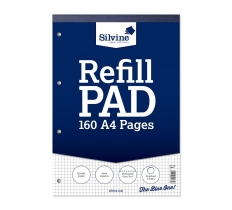 Silvine A4 Refill Pad Perforated 5mm Squares 160 Pages