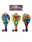 Super Hero 22cm Wooden Paddle Bat And Ball Game