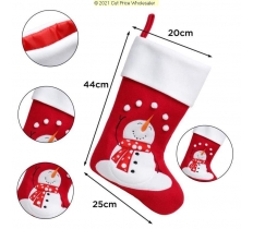 Deluxe Plush Red Snowman & Snowballs Stocking 40cm X 25cm