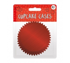 Red Metallic Cupcake Cases 60 Pack