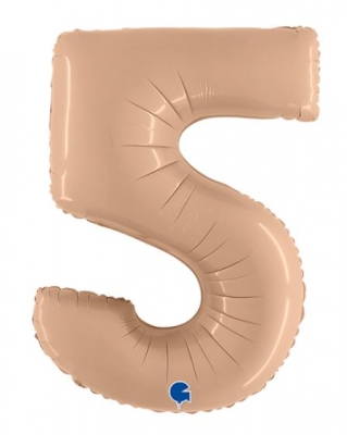 Nude 40" Number 5 Satin Foil Balloon ( 1 )