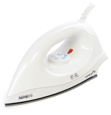 Homelife "Coral" 1200W Dry Iron - Non-Stick - White