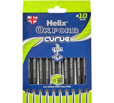 Helix Oxford Curve Pens X10 Black