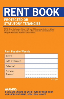 County Rent Books Protected Tenancy 100mm X 157mm