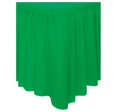 Emerald Green Solid Plastic Table Skirt 29"X14Ft