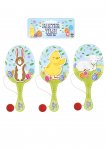 EASTER WOODEN PADDLE BAT & BALL 22CM