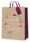 Gift Bag Christmas Kraft Text Extra Large ( 32 x 44 x 11cm)