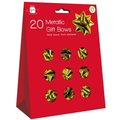 Gift Bows Gold 20 Pack