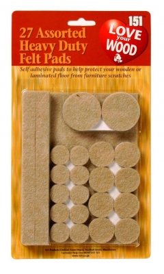 Heavy Duty Felt Pads 27 Pack ( Assorted Sizes )